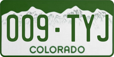 CO license plate 009TYJ