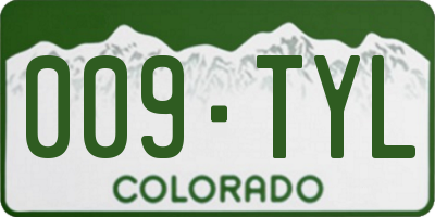 CO license plate 009TYL