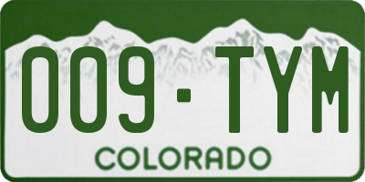 CO license plate 009TYM