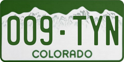 CO license plate 009TYN