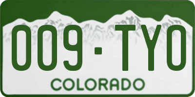 CO license plate 009TYO