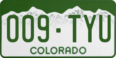 CO license plate 009TYU