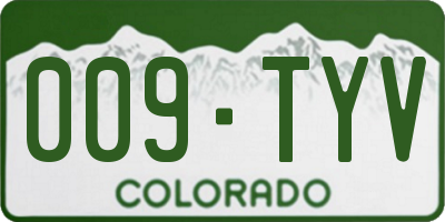 CO license plate 009TYV