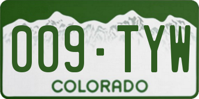 CO license plate 009TYW