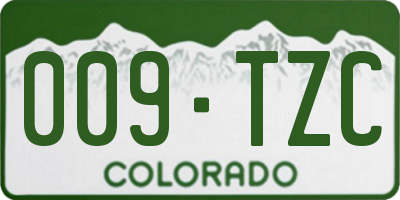 CO license plate 009TZC