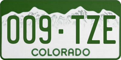 CO license plate 009TZE