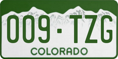 CO license plate 009TZG