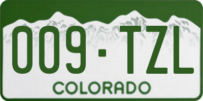 CO license plate 009TZL