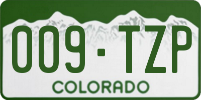 CO license plate 009TZP