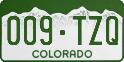 CO license plate 009TZQ