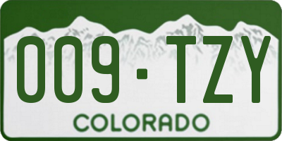CO license plate 009TZY