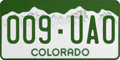 CO license plate 009UAO