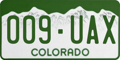 CO license plate 009UAX