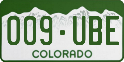 CO license plate 009UBE