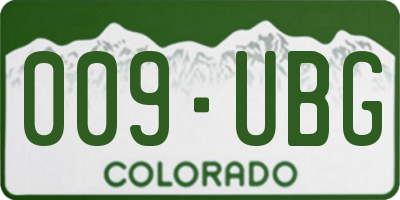 CO license plate 009UBG