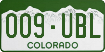 CO license plate 009UBL