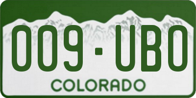 CO license plate 009UBO