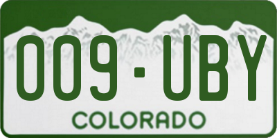 CO license plate 009UBY