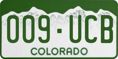 CO license plate 009UCB