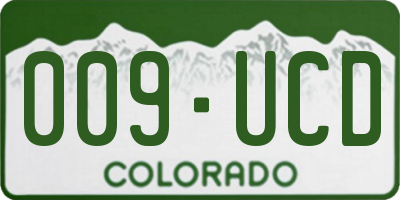 CO license plate 009UCD