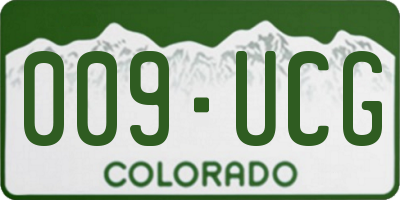 CO license plate 009UCG