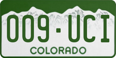 CO license plate 009UCI