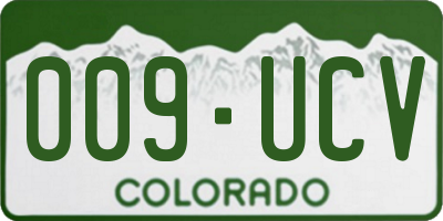 CO license plate 009UCV