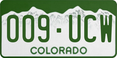 CO license plate 009UCW