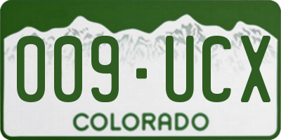 CO license plate 009UCX