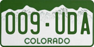 CO license plate 009UDA