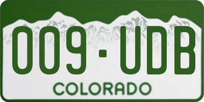 CO license plate 009UDB