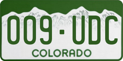 CO license plate 009UDC