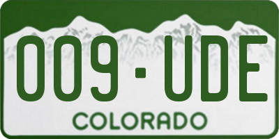 CO license plate 009UDE