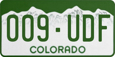 CO license plate 009UDF