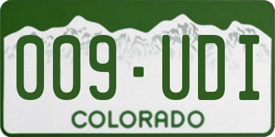 CO license plate 009UDI