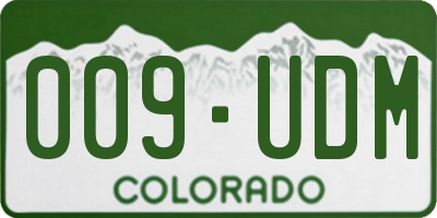 CO license plate 009UDM