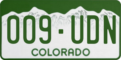 CO license plate 009UDN