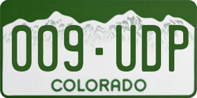 CO license plate 009UDP