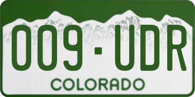 CO license plate 009UDR