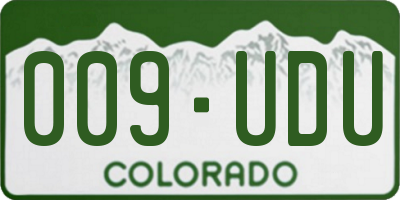 CO license plate 009UDU
