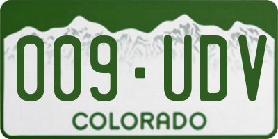 CO license plate 009UDV