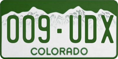 CO license plate 009UDX