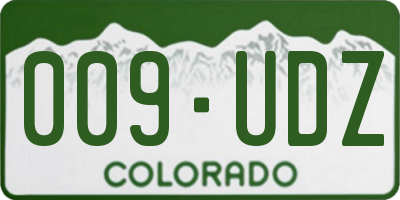 CO license plate 009UDZ
