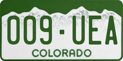 CO license plate 009UEA