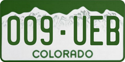 CO license plate 009UEB