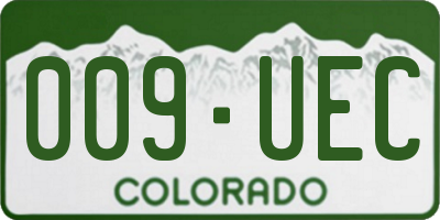 CO license plate 009UEC