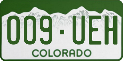 CO license plate 009UEH