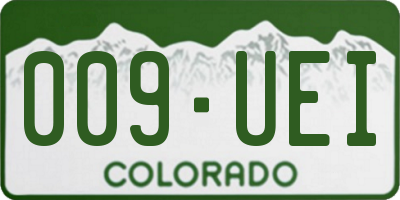 CO license plate 009UEI