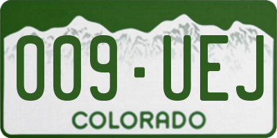 CO license plate 009UEJ