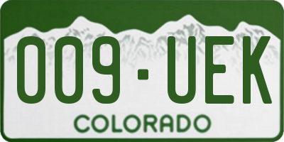 CO license plate 009UEK